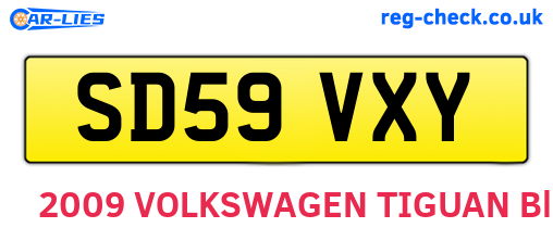 SD59VXY are the vehicle registration plates.