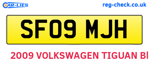 SF09MJH are the vehicle registration plates.