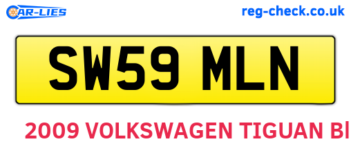 SW59MLN are the vehicle registration plates.