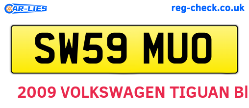 SW59MUO are the vehicle registration plates.
