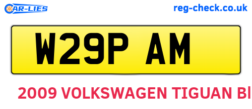 W29PAM are the vehicle registration plates.