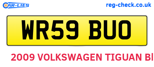 WR59BUO are the vehicle registration plates.
