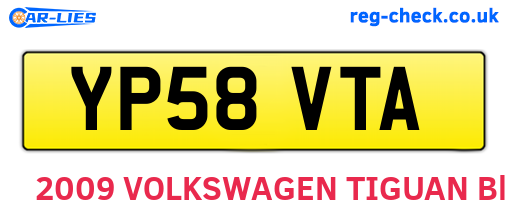 YP58VTA are the vehicle registration plates.