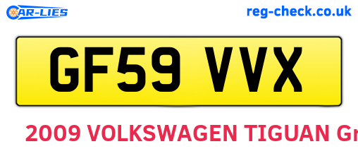 GF59VVX are the vehicle registration plates.