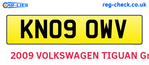 KN09OWV are the vehicle registration plates.