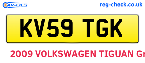 KV59TGK are the vehicle registration plates.