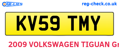 KV59TMY are the vehicle registration plates.