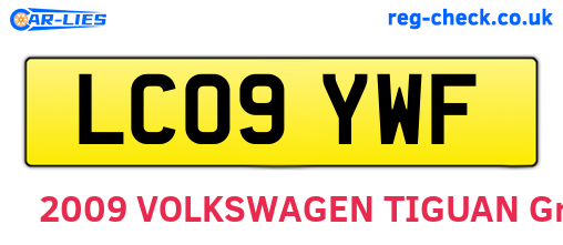 LC09YWF are the vehicle registration plates.