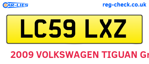 LC59LXZ are the vehicle registration plates.