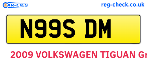 N99SDM are the vehicle registration plates.