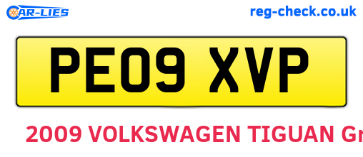 PE09XVP are the vehicle registration plates.