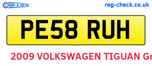 PE58RUH are the vehicle registration plates.