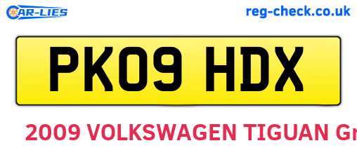 PK09HDX are the vehicle registration plates.