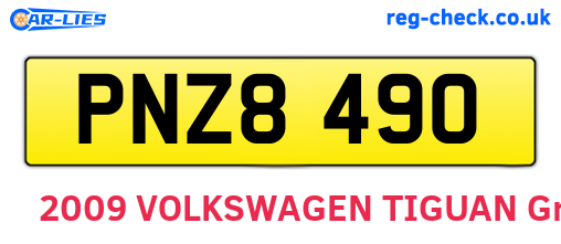 PNZ8490 are the vehicle registration plates.