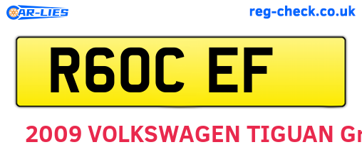 R60CEF are the vehicle registration plates.