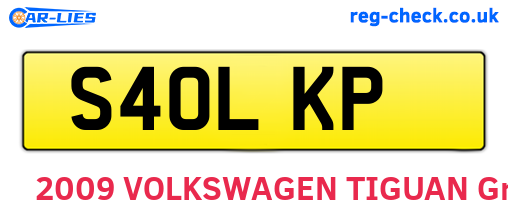S40LKP are the vehicle registration plates.