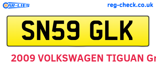 SN59GLK are the vehicle registration plates.