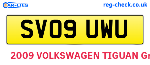 SV09UWU are the vehicle registration plates.