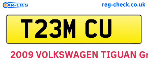 T23MCU are the vehicle registration plates.