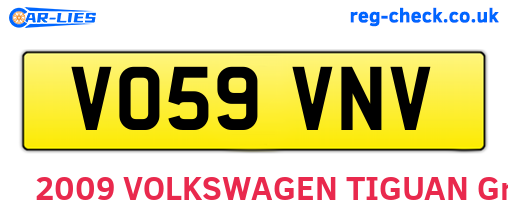 VO59VNV are the vehicle registration plates.