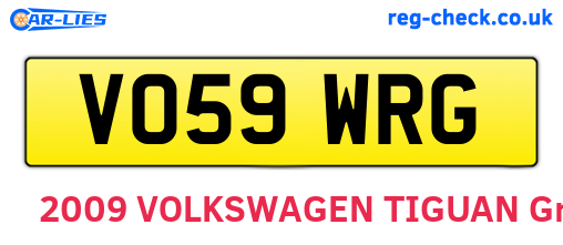VO59WRG are the vehicle registration plates.