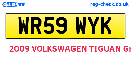WR59WYK are the vehicle registration plates.