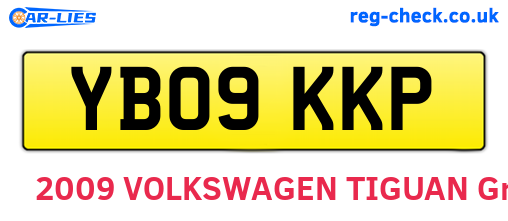 YB09KKP are the vehicle registration plates.