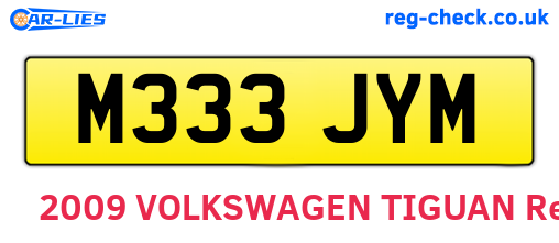 M333JYM are the vehicle registration plates.