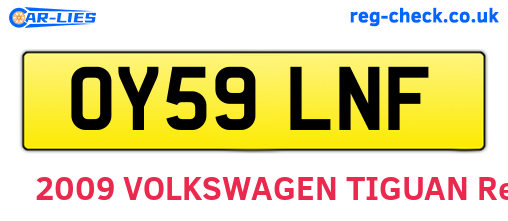 OY59LNF are the vehicle registration plates.