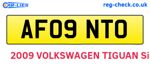 AF09NTO are the vehicle registration plates.