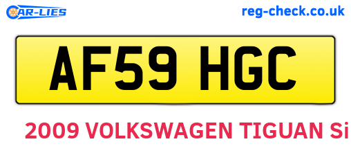 AF59HGC are the vehicle registration plates.