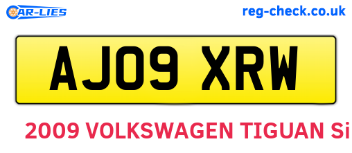 AJ09XRW are the vehicle registration plates.