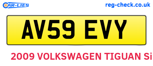 AV59EVY are the vehicle registration plates.
