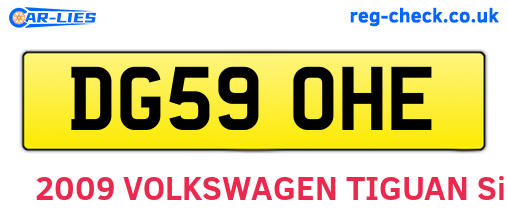 DG59OHE are the vehicle registration plates.