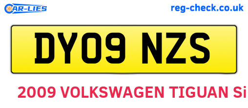 DY09NZS are the vehicle registration plates.
