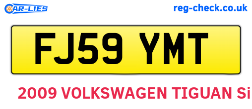 FJ59YMT are the vehicle registration plates.