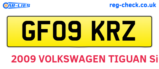 GF09KRZ are the vehicle registration plates.