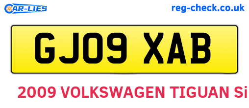 GJ09XAB are the vehicle registration plates.