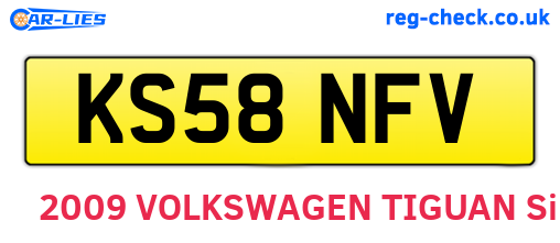 KS58NFV are the vehicle registration plates.