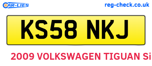 KS58NKJ are the vehicle registration plates.