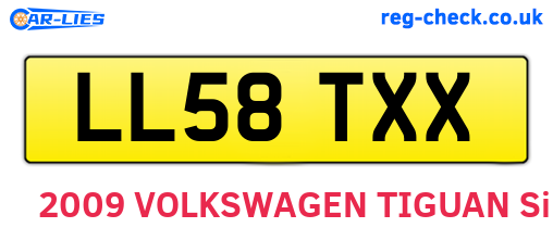 LL58TXX are the vehicle registration plates.