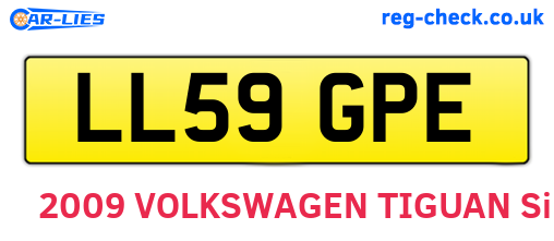 LL59GPE are the vehicle registration plates.