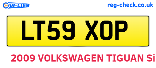 LT59XOP are the vehicle registration plates.