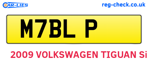 M7BLP are the vehicle registration plates.