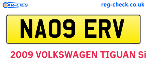 NA09ERV are the vehicle registration plates.