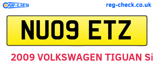 NU09ETZ are the vehicle registration plates.