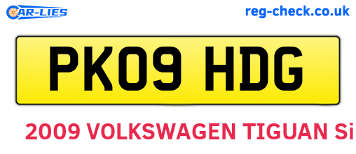 PK09HDG are the vehicle registration plates.