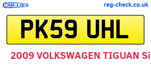 PK59UHL are the vehicle registration plates.