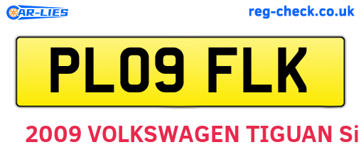 PL09FLK are the vehicle registration plates.