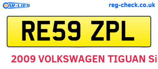 RE59ZPL are the vehicle registration plates.